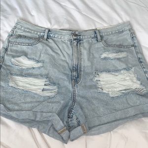 American Eagle denim mom shorts